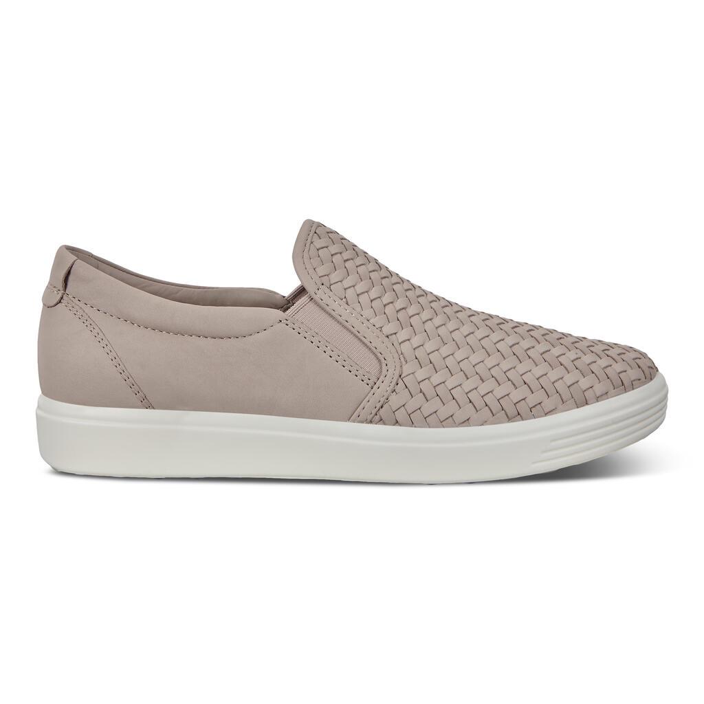 Ecco Soft 7 Womens Slip On Casual Shoes Grey/Rose Online - India TOH-982157